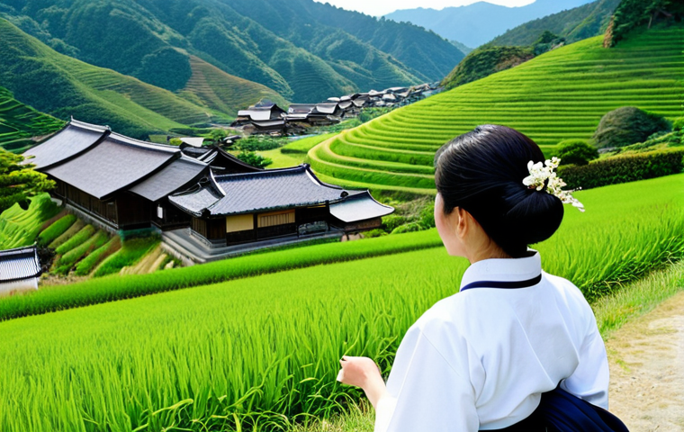 Storytelling Rural Tourism Guide**

A Japanese woman, a cheerful rural tourism guide (農村観光指導士), is passionately telling a story to a group of attentive tourists in a beautiful countryside village. She is wearing modest, professional attire suitable for guiding. Rolling green hills, traditional Japanese houses, and clear blue skies in the background. The scene is safe for work, appropriate content, and fully clothed. Perfect anatomy, correct proportions, natural pose, high quality, professional photography. family-friendly

**
