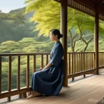 농촌관광지도사와 도시민 유치 프로그램 - **Prompt:** A serene and calm woman, approximately 30 years old, is dressed in a modest, elegant ind...