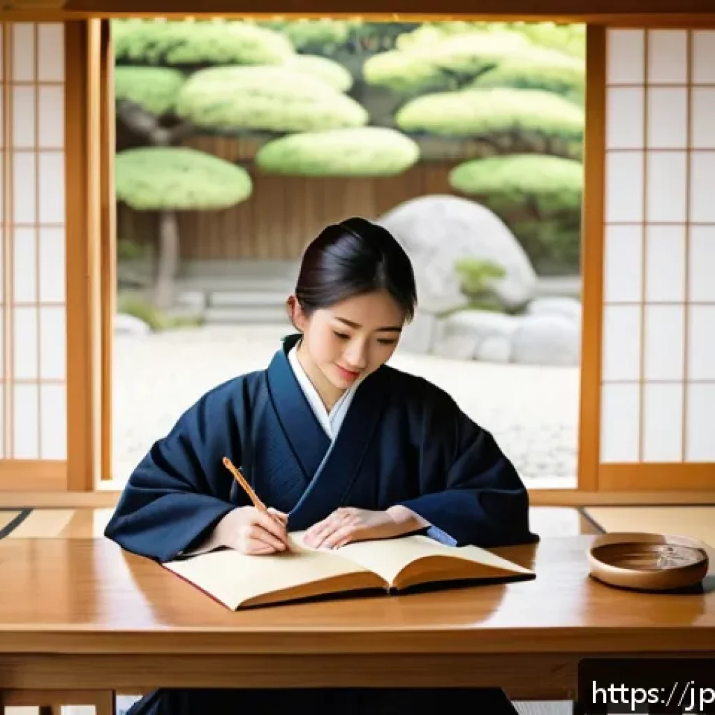 농촌관광지도사 자격증 공부 계획 - A cozy Japanese home study scene featuring a young adult sitting at a wooden desk by a window with s...